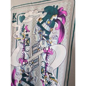 NWT Karani Art Aztec King of Spades Graphic Tee Black Sz S Artisan Style T‑Shirt
